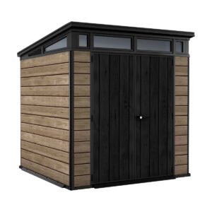Keter 7′ x 7′ Ashwood Signature Pent Plastic Shed – Woodlook