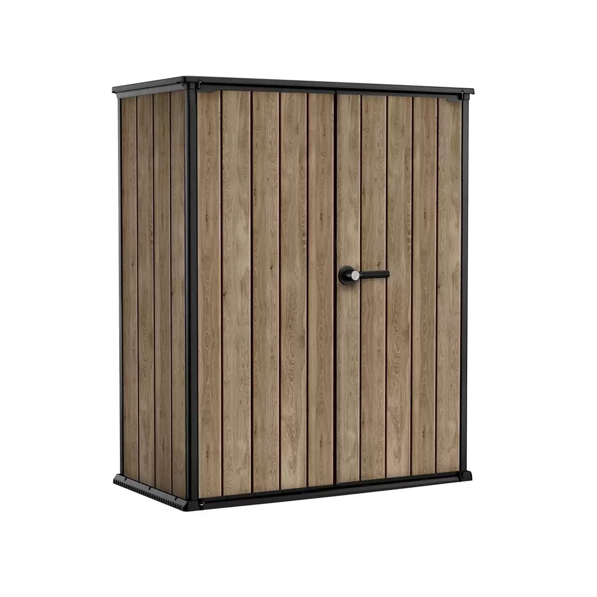 Keter 4.5′ x 2′ Ashwood Signature Alto Heavy Duty Vertical Plastic Garden Shed with Shelves – Woodlook