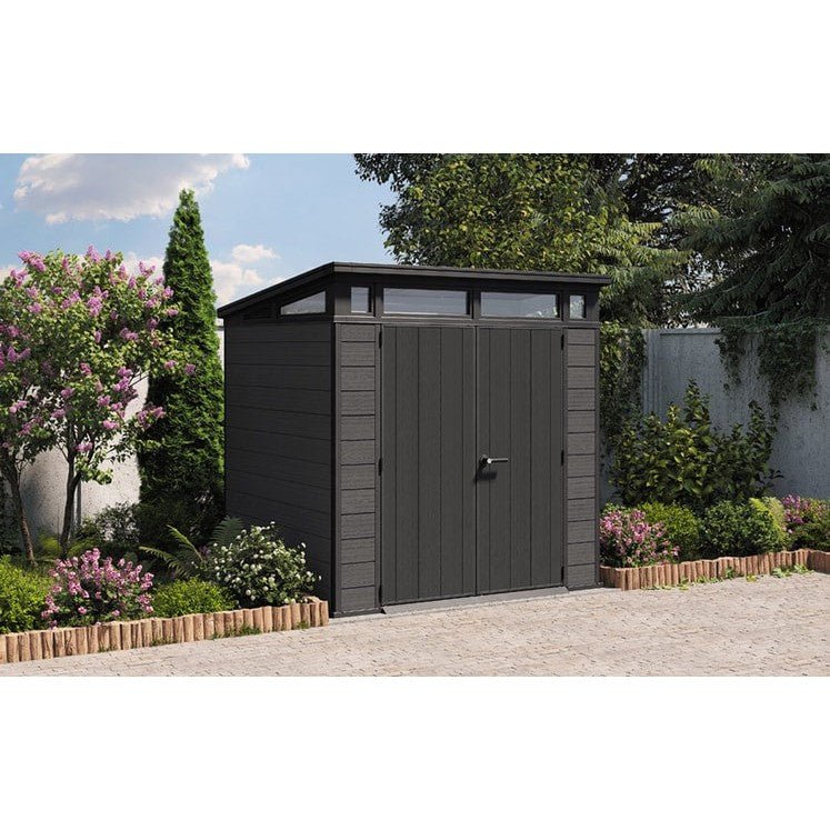 Keter 7’x 7′ Cortina Heavy Duty Plastic Pent Shed – Dark Grey - Image 5