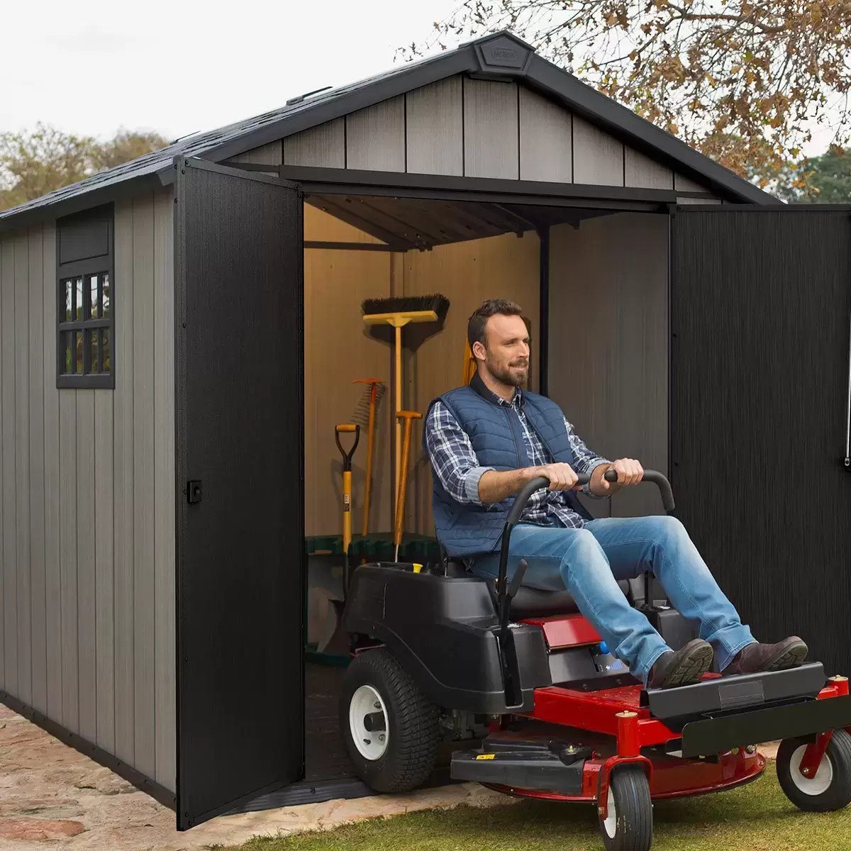 Keter 7.5′ x 9′ Oakland Heavy Duty Plastic Shed – Grey - Image 2