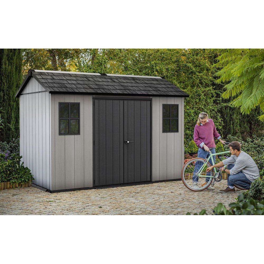 Keter 11’x 7.5′ Oakland Heavy Duty Plastic Shed – Grey Single Entrance - Image 6