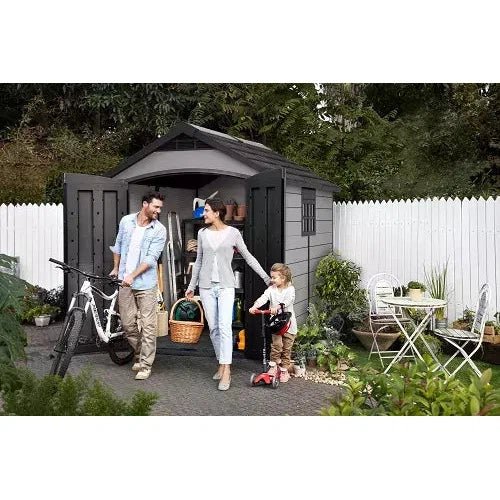 Keter 7.5’x9′ Premier Heavy Duty Plastic Shed – Grey - Image 3