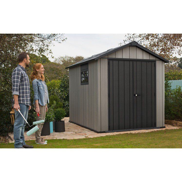 Keter 7.5′ x 9′ Oakland Heavy Duty Plastic Shed – Grey - Image 4