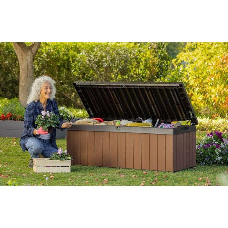 Keter Darwin Brown 380L Garden storage bench box 5x2 ft 545mm 1425mm - Image 3